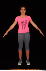 Whole Body Woman Sports Shirt Average Standing Leggings Studio photo references